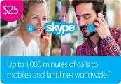 Skype Credit $25 US Prepaid Card [$ 24.85]