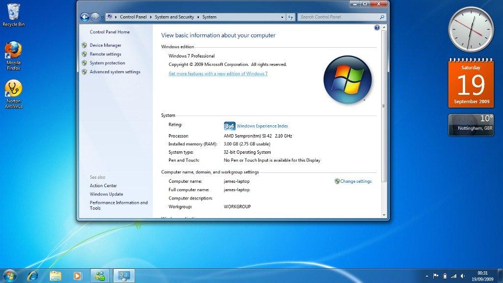 Windows 7 Professional OEM Key SP1 [$ 23.72]