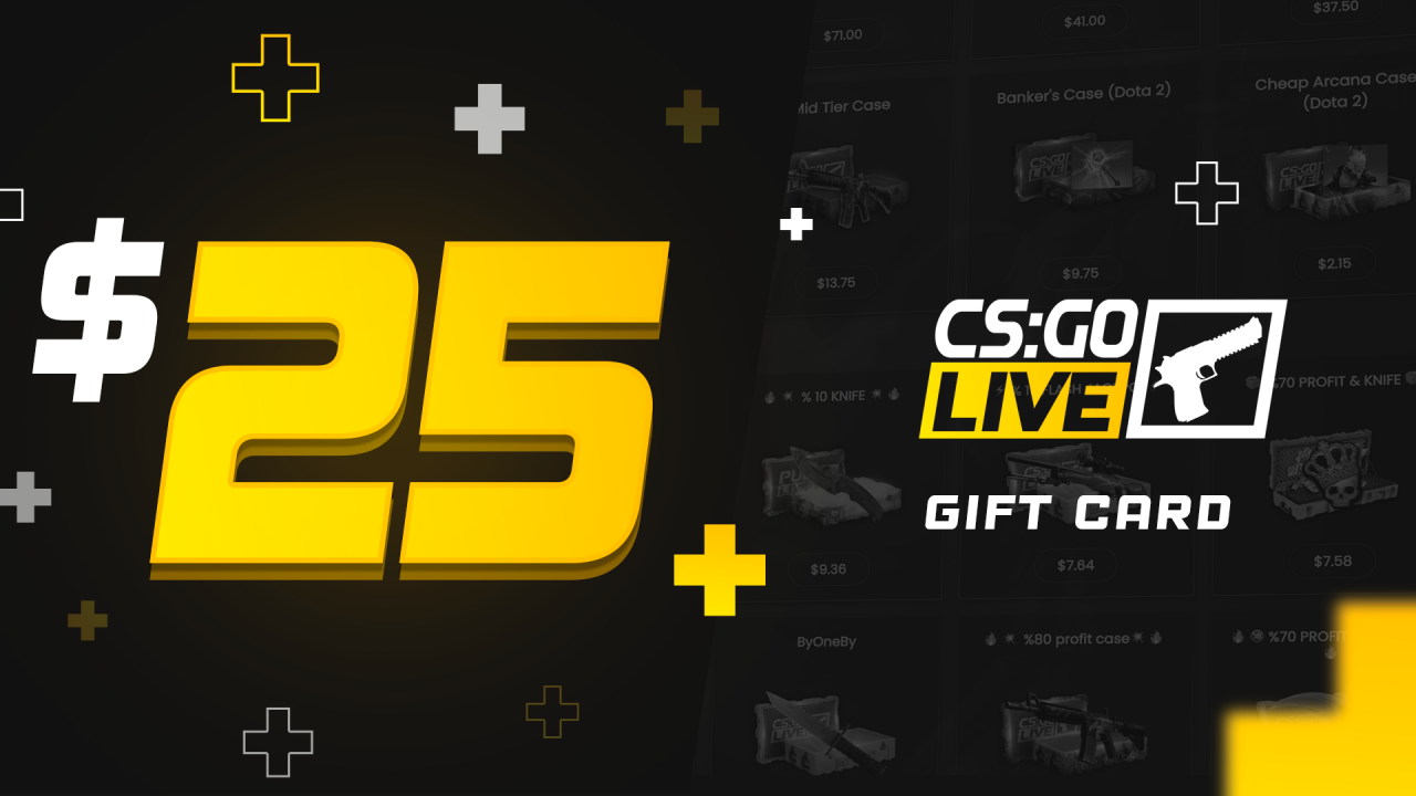 CSGOLive 25 USD Gift Card [$ 29.29]