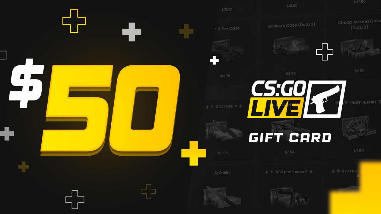 CSGOLive 50 USD Gift Card [$ 58.58]