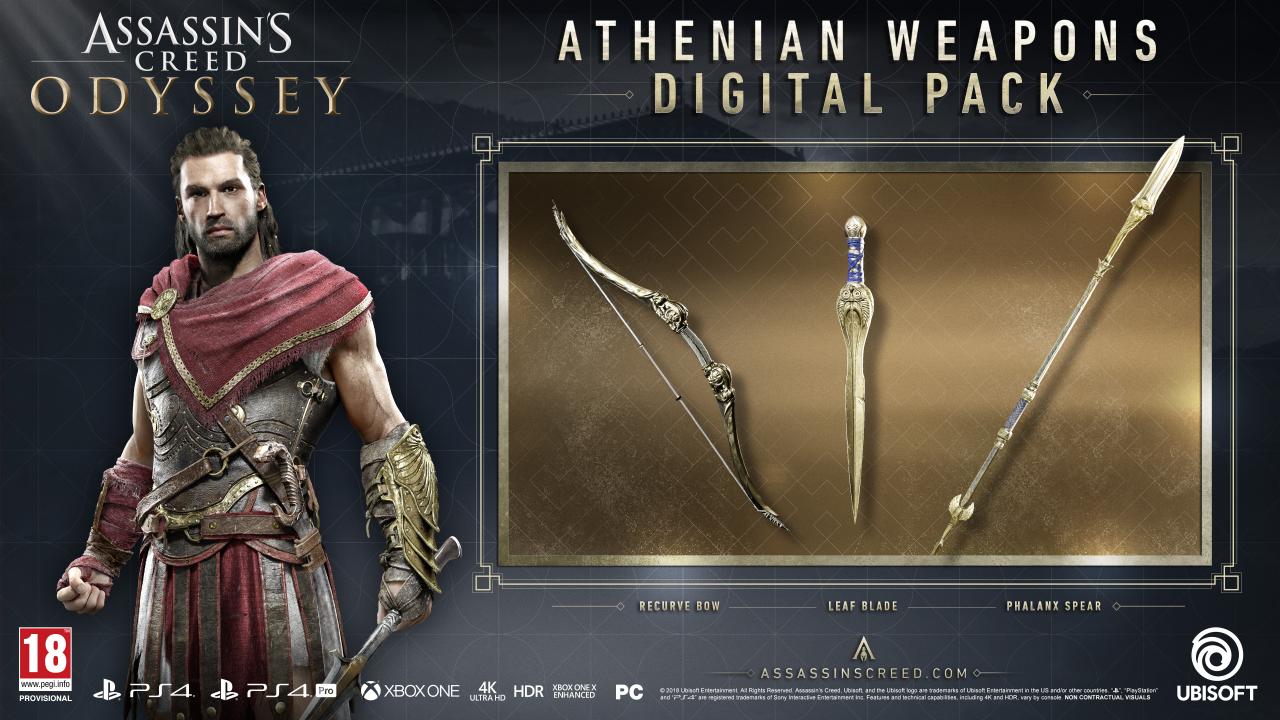 Assassin's Creed Odyssey - Athenian Weapons Pack DLC EU PS4 CD Key [$ 8.06]