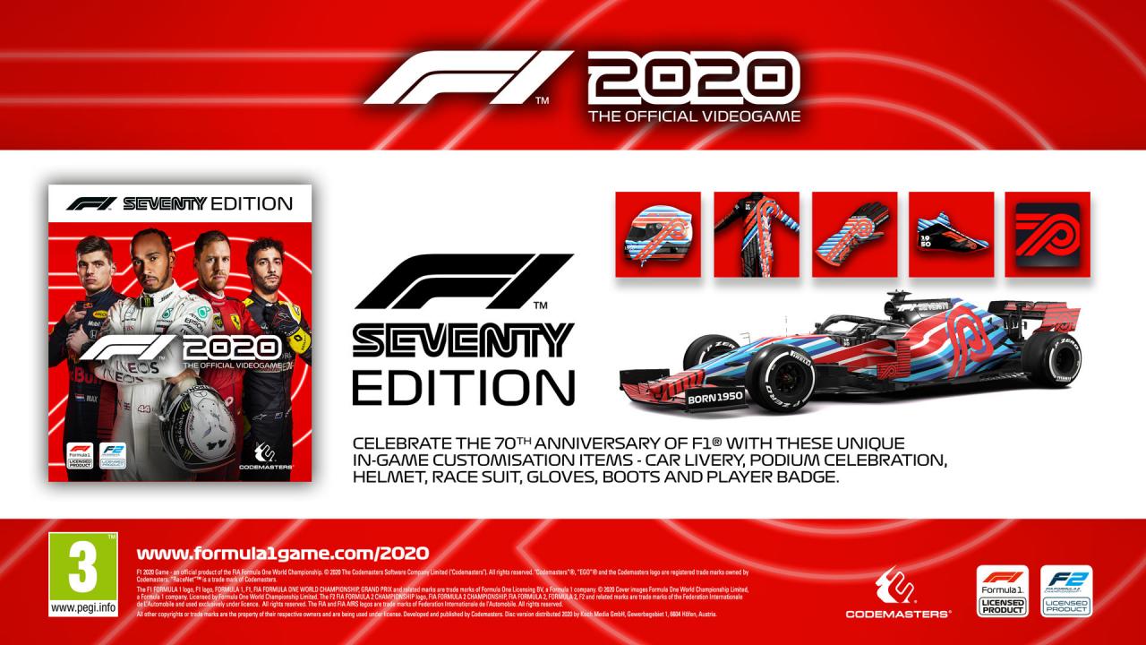 F1 2020 Seventy Edition Steam CD Key [$ 57.54]