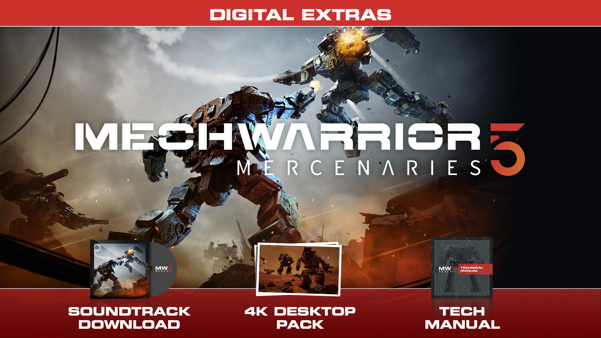 MechWarrior 5: Mercenaries - Digital Extras Content DLC Steam CD Key [$ 7.89]