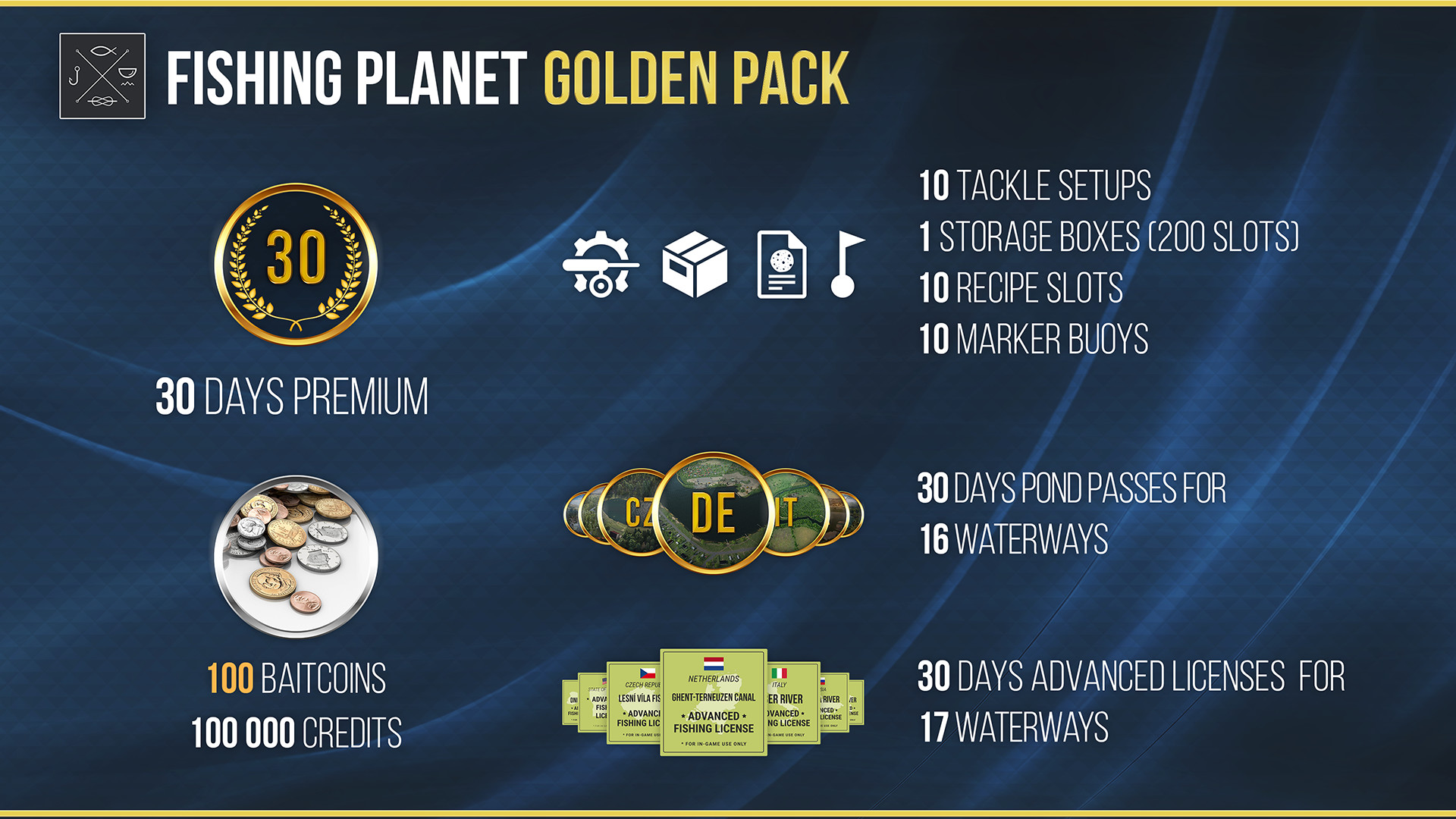 Fishing Planet - Golden Pack DLC EU Steam Altergift [$ 61.96]