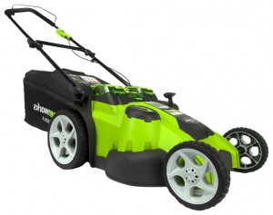lawn mower Greenworks 2500207 G-MAX 40V 49 cm 3-in-1 Photo, Characteristics, review