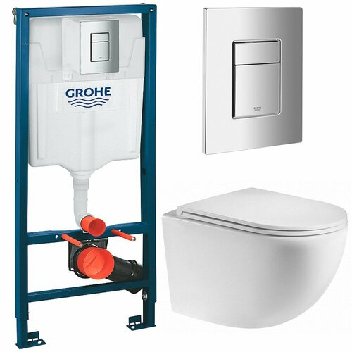 Инсталляция Grohe Solido 38811000 + унитаз Teymi Lina Vortex T40110 безободковый торнадо с сиденьем фото, описание