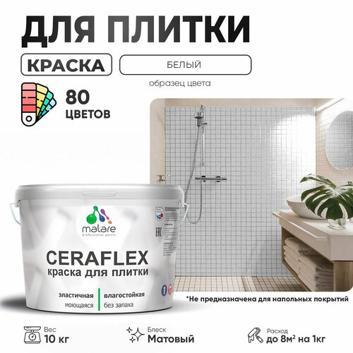 Краска акриловая (АК) Malare Ceraflex матовая белый 10 кг фото, описание