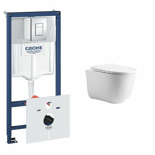 Комплект инсталляции GROHE Rapid SL с унитазом Aquatek классик и сиденьем с микролифтом (NW0146) фото, описание