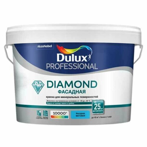 Краска фасадная Dulux Diamond 2,5 л белая (база BW) фото, описание