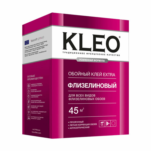 KLEO EXTRA Обойный клей для флизелиновых обоев (сыпучий, 45 м2) фото, описание