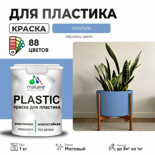 Краска акриловая (АК) Malare PlastiC матовая ниагара 1 кг фото, описание