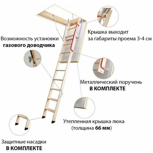 Чердачная лестница Fakro LTK Thermo 600*1300*3050 (60*130 см) фото, описание