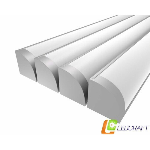 Ledcraft LC-LPU1616M20-1x4Silver комплект из 4 шт серебро (1м профиль1м рассеиватель2 заглушки2 крепежа) фото, описание