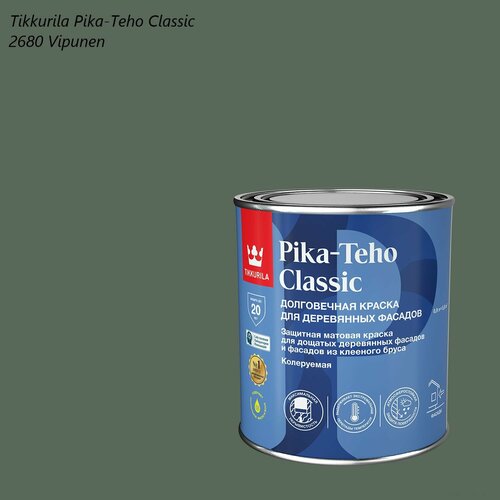 Краска матовая для деревянных фасадов Tikkurila Pika-Teho Classic (0,9л) 2680 Vipunen фото, описание