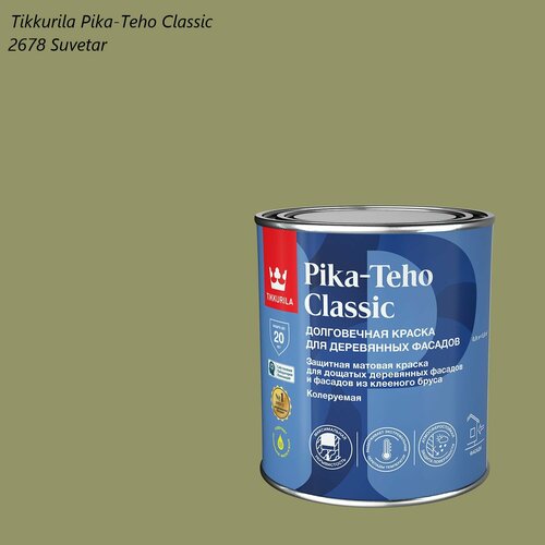 Краска матовая для деревянных фасадов Tikkurila Pika-Teho Classic (0,9л) 2678 Suvetar фото, описание