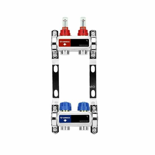 VARMEGA Коллектор из нержавеющей стали с расходомерами 2 выхода / контура / отвода фото, описание