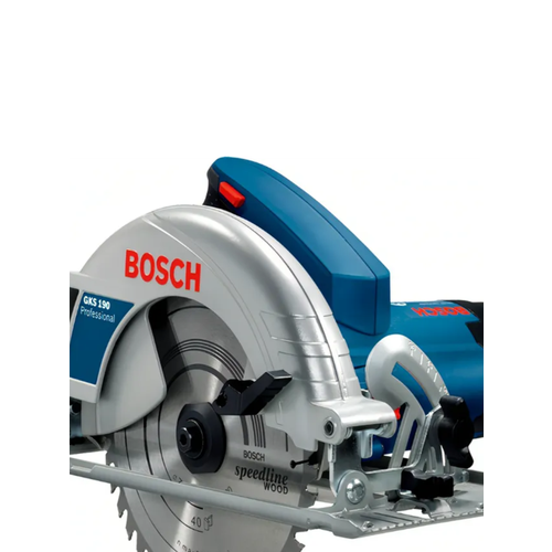 Дисковая пила BOSCH GKS 190, 1400 Вт, синий/серебристый фото, описание