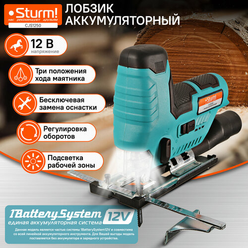 Лобзик аккумуляторный Sturm! CJS1250 1BatterySystem12V фото, описание