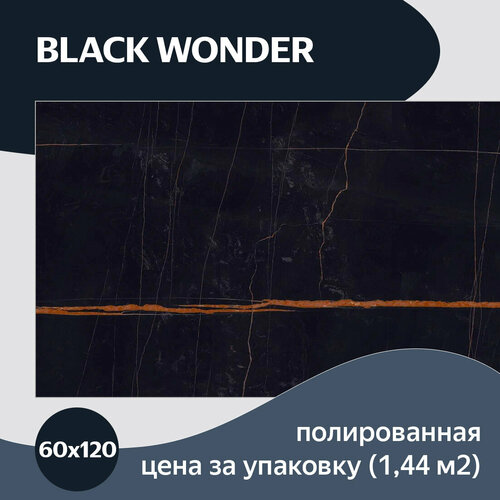 Belleza Black Wonder керамогранит 60x120 плитка под мрамор напольная настенная полированная фото, описание