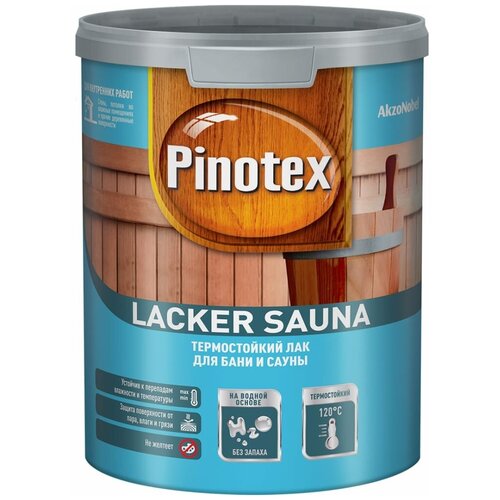 Лак для бань и саун Pinotex Lacker Sauna 20 полуматовый 1 л фото, описание