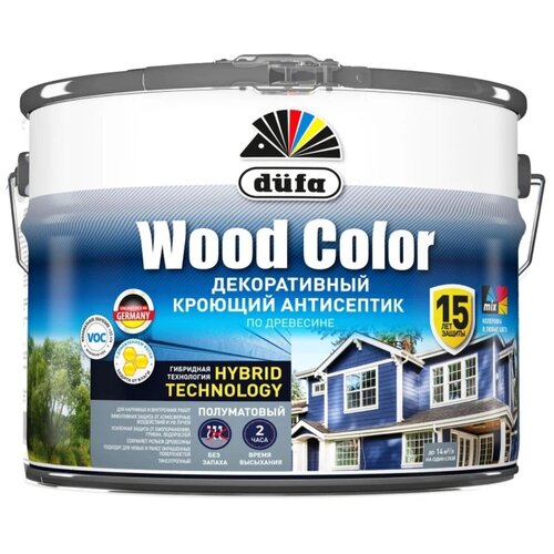 Декоративный кроющий антисептик Dufa Wood Color база 1 0,9 л фото, описание