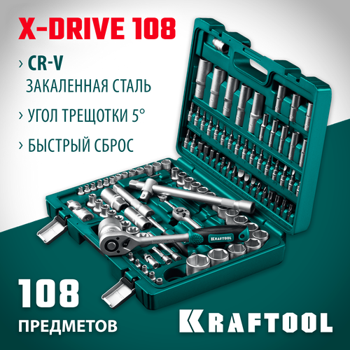 KRAFTOOL X-Drive 108, 108 предм, (1/2