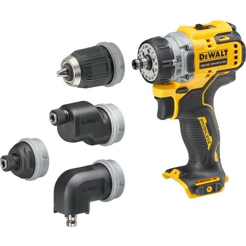 Дрель-шуруповерт DEWALT DCD703NT 12В XR с набором из 4-х насадок фото, описание