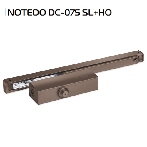 Дверной доводчик NOTEDO DC-075 SL+HO, коричневый RAL8016 фото, описание