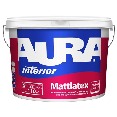 Краска акриловая Aura Interior Mattlatex матовая бесцветный 9 л 9 кг фото, описание