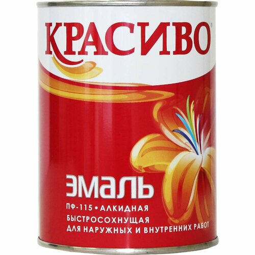 Эмаль Красиво ПФ-115 желтая, банка 0,8 кг 4690417011322 фото, описание