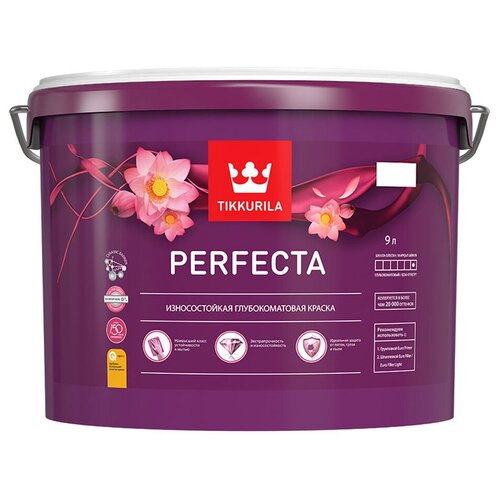 Краска акриловая (АК) Tikkurila Perfecta глубокоматовая бесцветный 9 л 14 кг фото, описание