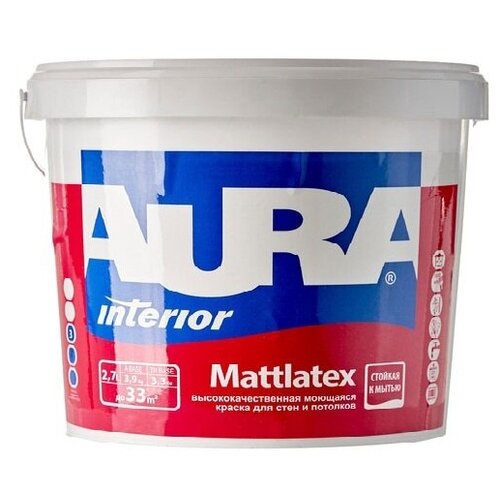 Краска акриловая Aura Interior Mattlatex матовая белый 2.7 л 4.1 кг фото, описание