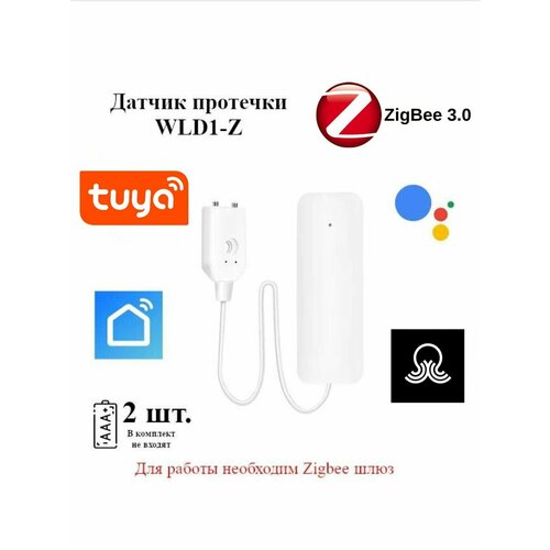 Zigbee датчик протечки воды Tuya WLD1-Z, беспроводной фото, описание