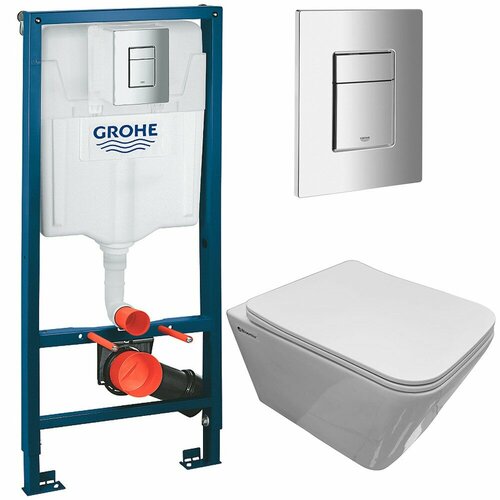 Инсталляция Grohe Solido 38811000 + унитаз Bloomix Regnum 1202 безободковый с сиденьем фото, описание