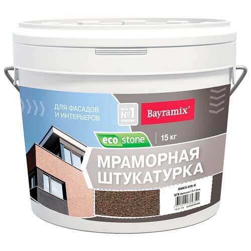 Декоративное покрытие Bayramix Мраморная штукатурка EcoStone 1-1.5 мм, 1.5 мм, 978, 15 кг фото, описание