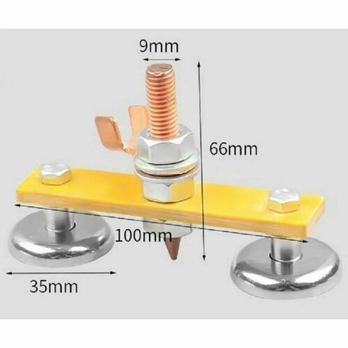 Клемма магнитная для сварки/ держатель заземления / масса сварочная, двойная фото, описание