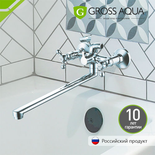 Смеситель GROSS AQUA Yota 7088039С-35L(F),  хром хром 1500 мм фото, описание