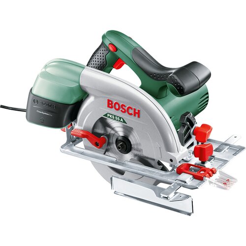 Дисковая пила  BOSCH PKS 55 А, 1200 Вт, зеленый/черный фото, описание