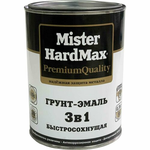 HardMax MISTER грунт-эмаль 3 в 1 быстросохнущая черная (БАН 0,9 КГ) 4690417094837 фото, описание