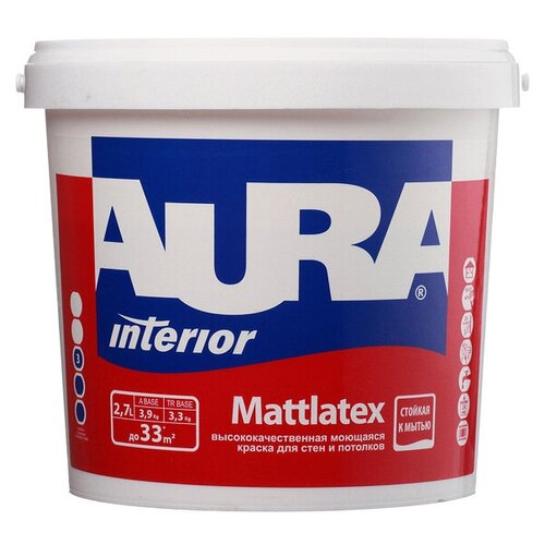 Краска акриловая Aura Interior Mattlatex матовая бесцветный 2.7 л 2.7 кг фото, описание