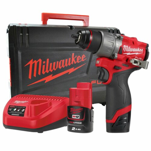 Аккумуляторная дрель-шуруповерт Milwaukee M12 FPD2-202X, 1550 об/мин, 22500 уд/мин, с 2 АКБ 2 Ач и ЗУ, в кейсе, 4933479868 фото, описание