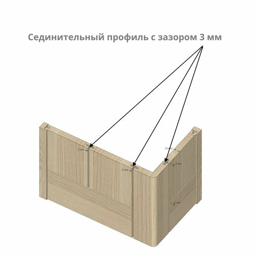 Соединительный профиль для стеновых панелей Pero. Для создания зазора 3 мм. между панелями. Длина 2500 мм. Цвет серебряный матовый. фото, описание