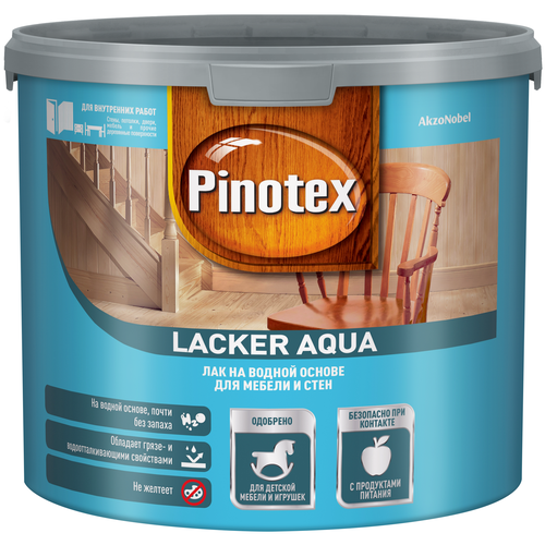 Pinotex Lacker Aqua бесцветный, матовая, 2.7 л фото, описание