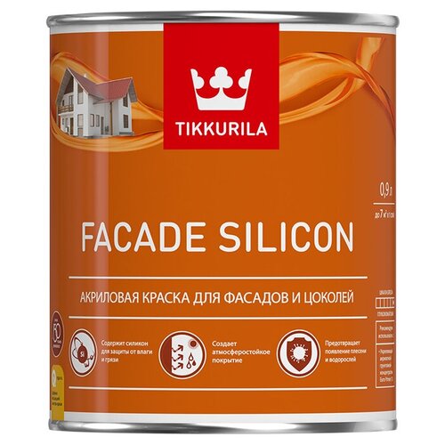 Краска акриловая Tikkurila Facade Silicon глубокоматовая бесцветный 0.9 л 0.9 кг фото, описание