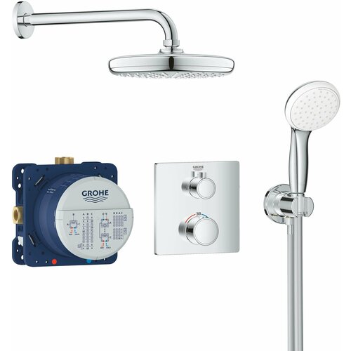 Смеситель с душевой лейкой Grohe Grohtherm 34729000,  хром хром 1500 мм фото, описание