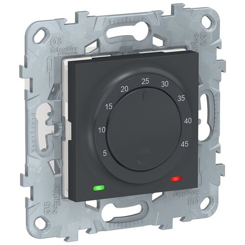 Терморегулятор Schneider Electric Unica New 10A антрацит (RAL 7021) фото, описание