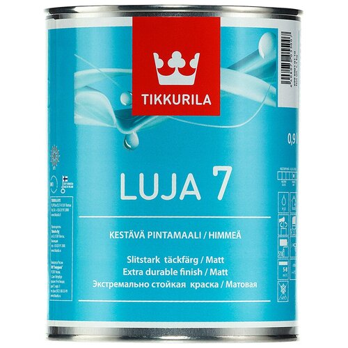 Краска акриловая (АК) Tikkurila Luja 7 матовая бесцветный 0.9 л 0.9 кг фото, описание