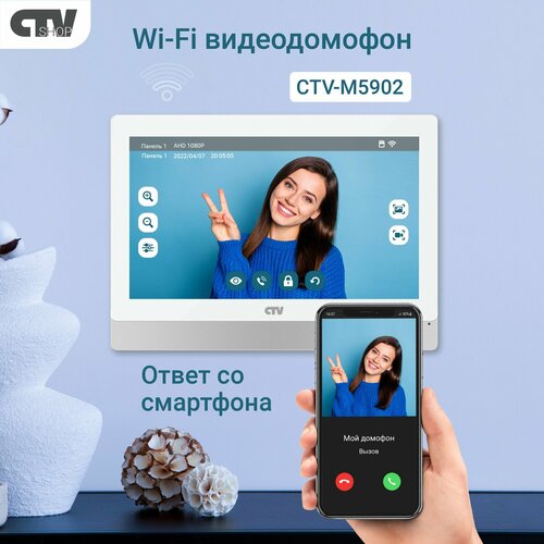 CTV M5902 (Белый) Монитор видеодомофона фото, описание