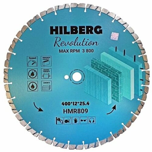 Диск алмазный отрезной 400*25,4*12 Hilberg Revolution HMR809 фото, описание