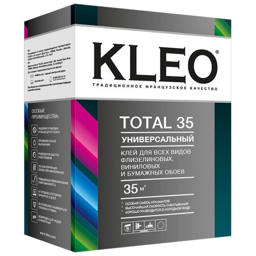 Клей для стеклообоев и стеклохолстов KLEO TOTAL Универсальный 0.25 кг фото, описание